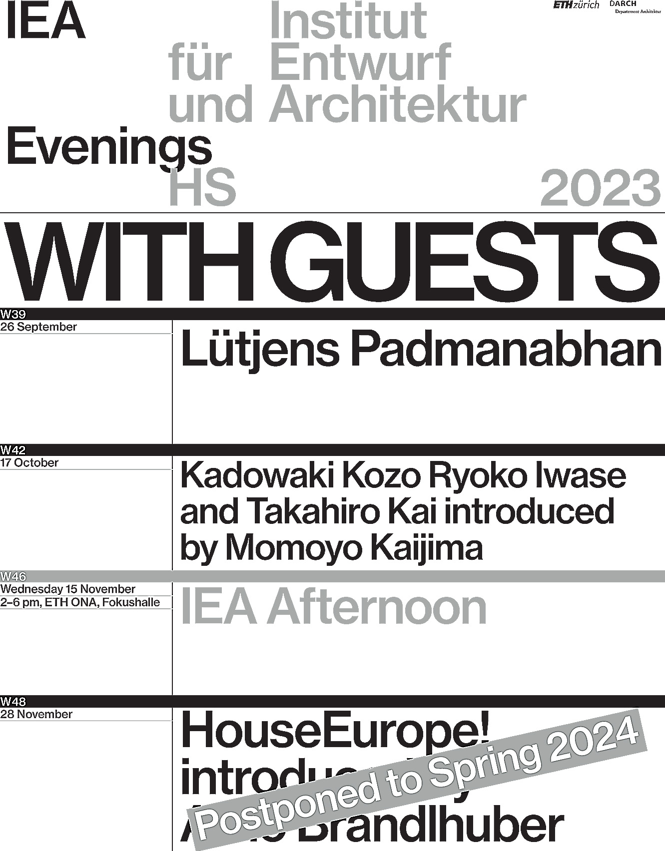 Evenings with invited Guests